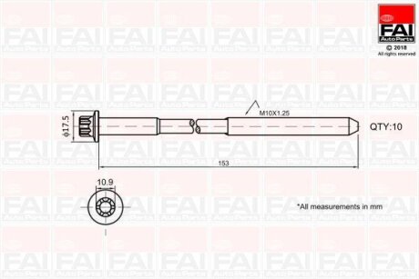 Комплект гвинтів голівки циліндра Fischer Automotive One (FA1) B701
