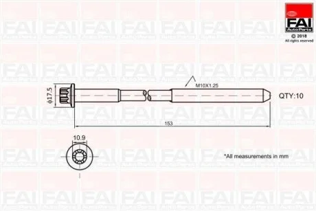 Комплект гвинтів голівки циліндра Fischer Automotive One (FA1) B701
