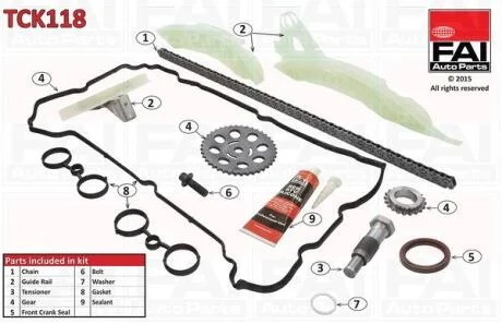 Комплект ланцюгів привода Fischer Automotive One (FA1) TCK118