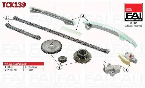 Комплект ланцюгів привода Fischer Automotive One (FA1) TCK139 (фото 1)