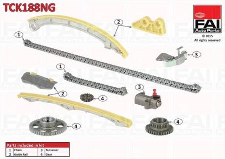 Комплект ланцюгів привода Fischer Automotive One (FA1) TCK188NG