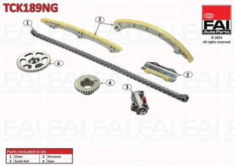 Комплект ланцюгів привода Fischer Automotive One (FA1) TCK189NG
