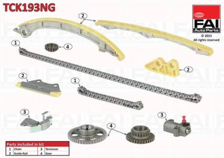 Комплект ланцюгів привода Fischer Automotive One (FA1) TCK193NG