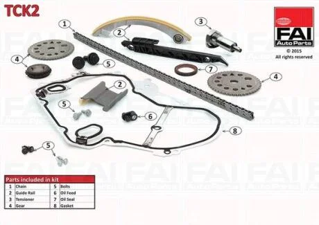 Комплект ланцюгів привода Fischer Automotive One (FA1) TCK2