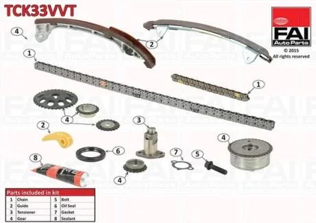 Комплект ланцюгів привода Fischer Automotive One (FA1) TCK33VVT