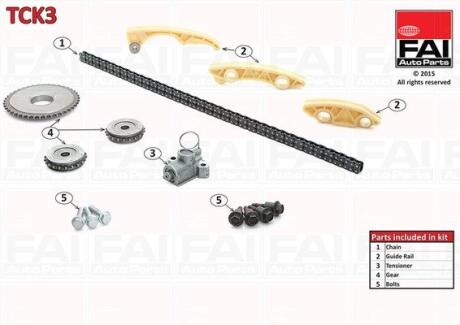 Комплект ланцюгів привода Fischer Automotive One (FA1) TCK3