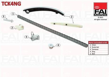 К-кт ланцюга ГРМ Opel Agila Z10XE/XEP/Astra G/H Z12EX/EXP/Z14XEL/XEP/Combo MK II Z14XEP/Corsa B/C/D Fischer Automotive One (FA1) TCK4NG