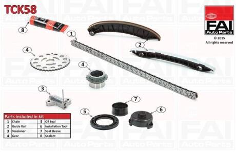 Комплект ланцюгів привода Fischer Automotive One (FA1) TCK58