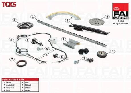 Комплект ланцюгів привода Fischer Automotive One (FA1) TCK5