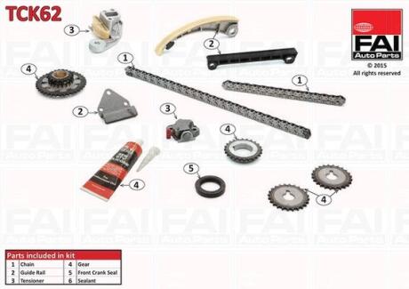 Комплект ланцюгів привода Fischer Automotive One (FA1) TCK62