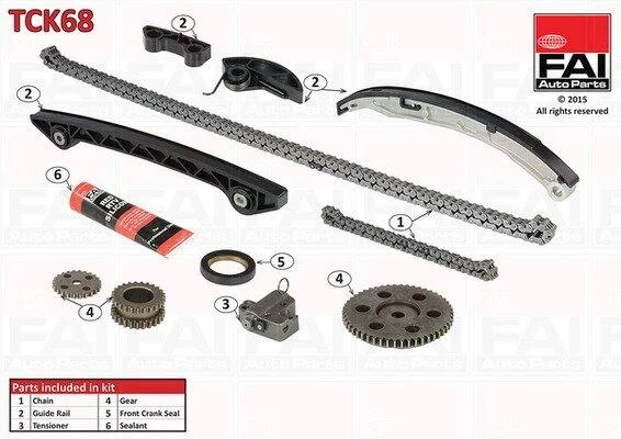 Комплект ланцюгів привода Fischer Automotive One (FA1) TCK68 (фото 1)