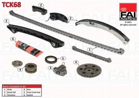 Комплект ланцюгів привода Fischer Automotive One (FA1) TCK68