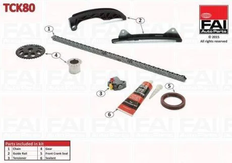 Комплект ланцюгів привода Fischer Automotive One (FA1) TCK80