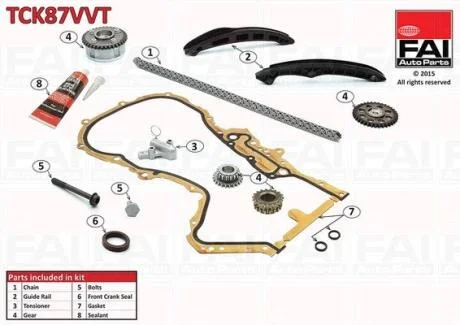 Комплект ланцюгів привода Fischer Automotive One (FA1) TCK87VVT