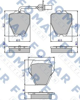Колодки гальмівні дискові (комплект 4 шт) FOMAR FO 903581 (фото 1)