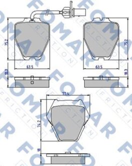 Колодки гальмівні дискові (комплект 4 шт) FOMAR FO 903581
