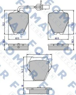 Колодки гальмівні дискові (комплект 4 шт) FOMAR FO 903581