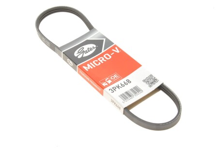 Ремінь генератора поліклиновий GATES 3PK668
