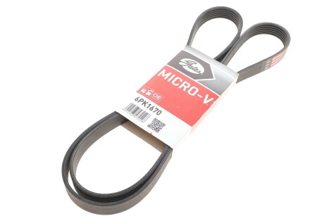 Ремінь генератора клиновий GATES 6PK1670