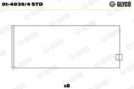 Вкладиш шатунний GLYCO 014039/4 STD