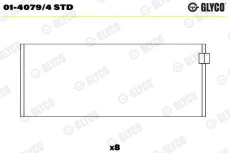Вкладиш шатунний GLYCO 014079/4 STD