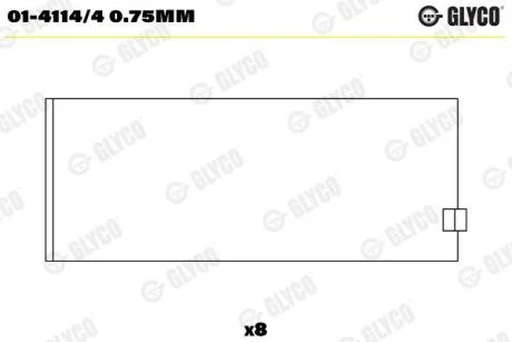 Вкладиш шатунний GLYCO 014114/4 0.75MM