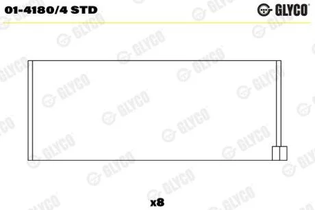Вкладиш шатунний GLYCO 014180/4 STD