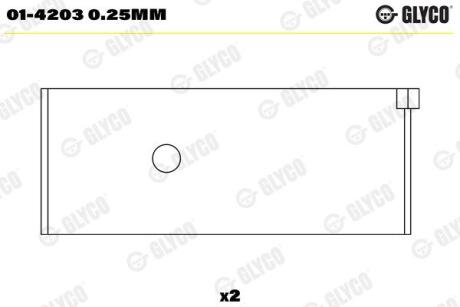 Вкладиші шатунні Glyco 01-4203 0.25MM