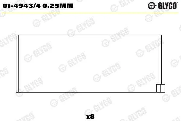 Підшипник шатуна GLYCO 014943/40.25MM (фото 1)