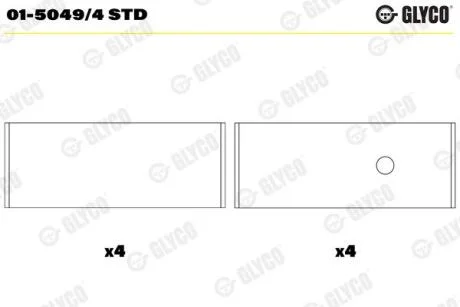 Вкладиші GLYCO 015049/4 STD