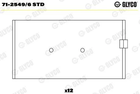 Комплект вкладишів двигуна GLYCO 712549/6 STD