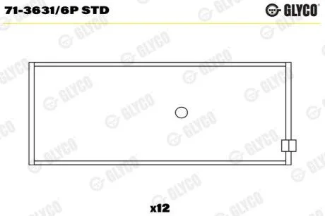 Підшипник шатуна GLYCO 713631/6P STD