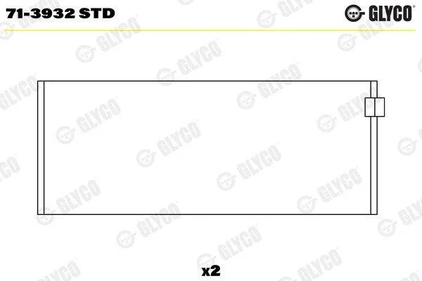 Вкладиші шатунні на 1 шатун GLYCO 713932 STD (фото 1)