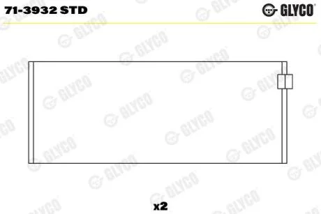 Вкладиші шатунні на 1 шатун GLYCO 713932 STD