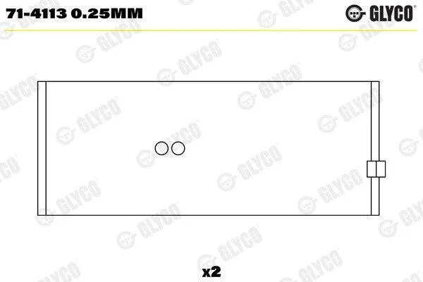 Вкладиші шатунні GLYCO 714113 0.25MM (фото 1)
