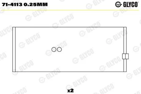 Вкладиші шатунні GLYCO 714113 0.25MM