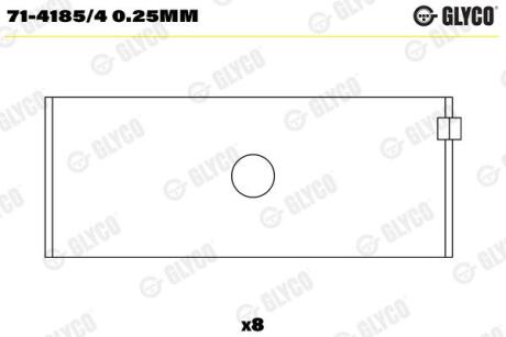 Вкладиш шатунний Glyco 71-4185/4 0.25MM
