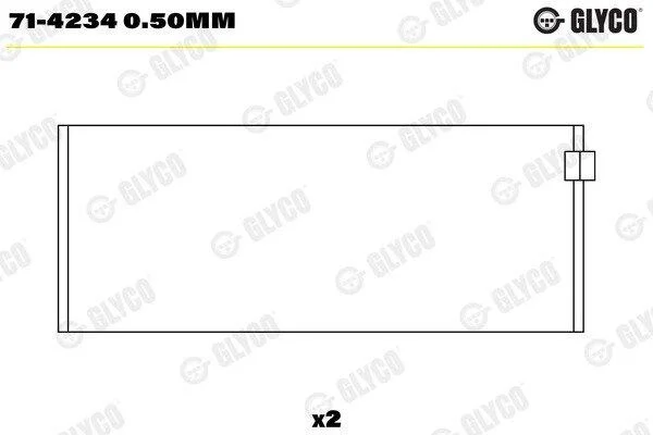 Вкладиші GLYCO 714234 0.50MM (фото 1)