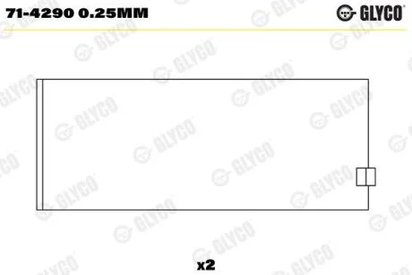 Вкладиші шатунні GLYCO 714290 0.25MM