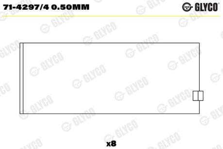 Вкладиш шатунний Glyco 71-4297/4 0.50MM