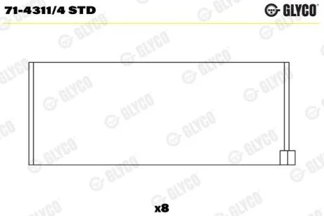 Комплект вкладишів двигуна GLYCO 714311/4 STD