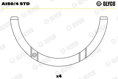 Опора колінвалу Glyco A150/4 STD