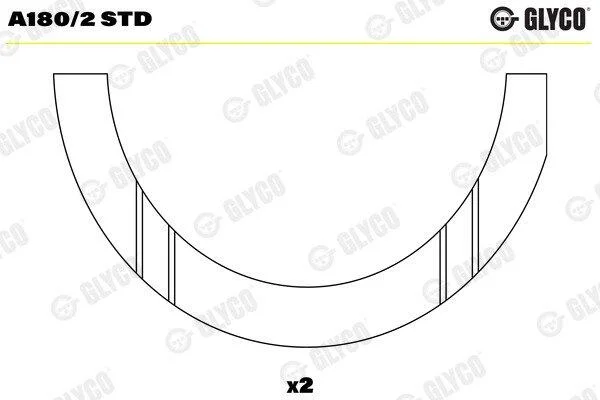 Комплект вкладишів двигуна GLYCO A180/2 STD (фото 1)