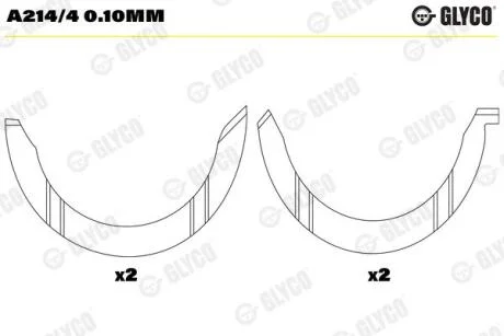 Опора колінвалу GLYCO A2144010MM