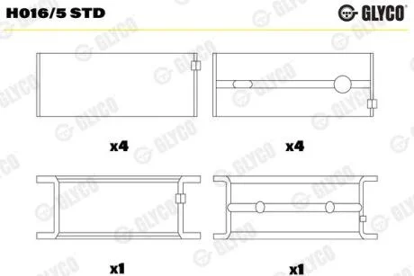 Вкладиш GLYCO H016/5 STD
