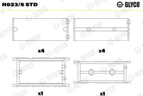 Вкладиші GLYCO H023/5 STD
