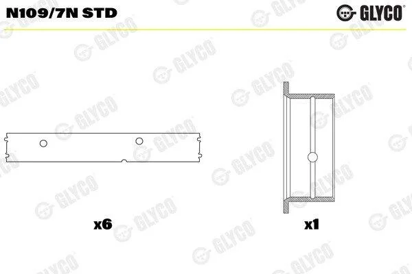 Підшипник кулачкового вала GLYCO N109/7N STD (фото 1)