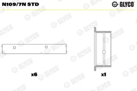 Підшипник кулачкового вала GLYCO N109/7N STD