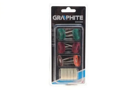 Набір аксесуарів для міні дрилі, неткані щітки, толі, 12шт. GRAPHITE 55H080