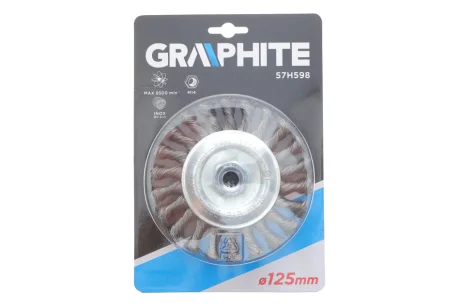 Щітка дротяна дискова, 125 мм x M14, INOX GRAPHITE 57H598